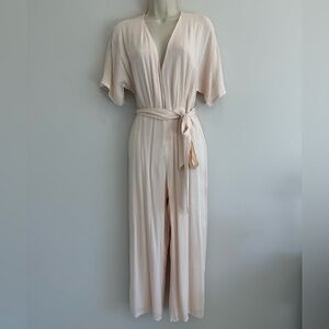 Elegant Cream Viscose Jumpsuit with Belt